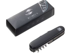 Нож перочинный Stinger 90 мм, 13 функций, черный