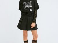 Футболка с AR-принтом для девочек, Черный