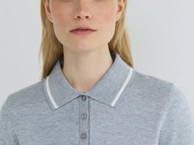 Базовый джемпер поло с коротким рукавом, Серый