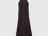 Платье из жатого сатина, Коричневый