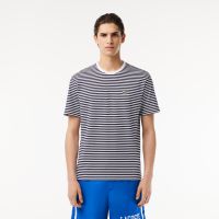 Мужская полосатая Футболка Lacoste из плотного хлопка