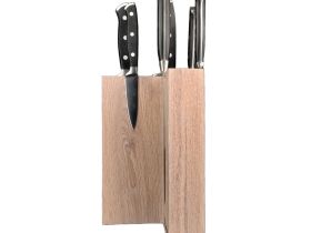 Подставка настольная магнитная для 6 ножей Woodinhome KS003SOW, дуб