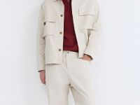 Куртка-рубашка из канваса, Белый