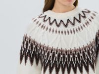 Джемпер с жаккардовым узором, Бежевый