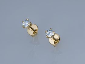 Пусеты из желтого золота э0312пс11241107