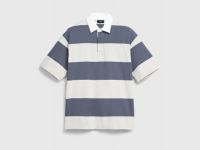 Поло в полоску из хлопка, Голубой