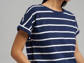 Свободная футболка в полоску из хлопкового джерси