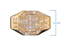 Мужское кольцо из красного золота с бриллиантами э0201кц12159700