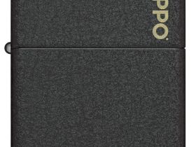 Зажигалка ZIPPO Logo с покрытием Black Crackle™, латунь/сталь, чёрная, матовая, 38x13x57 мм