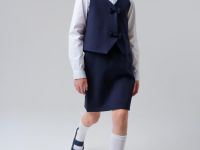 Комплект трикотажный для девочек: жилет, юбка