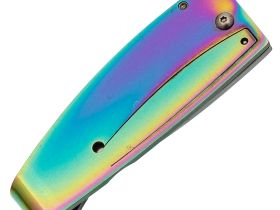 Складной нож нажим для денег Sanrenmu 6031LUE-SX, сталь 8Cr13MoV, рукоять нержавеющая сталь, градиент