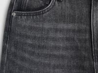 Утеплённые широкие джинсы с эффектом стирки для девочек, Серый