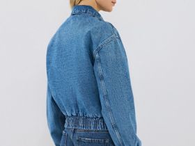 Джинсовый бомбер, Синий