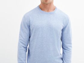 Базовый вязаный джемпер, Голубой