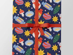 Упаковочная бумага "Игрушки и грибочек" 70х100 см