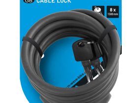 Велозамок M-wave ACME, комплект ключей, трос 8x1500 мм (зеленый)