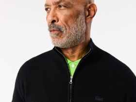 Мужской шерстяная свитер Lacoste на молнии