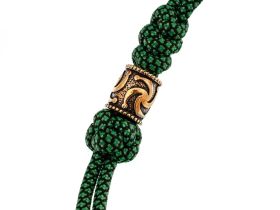 Темляк малый с бусиной "Символ Рода", зеленый