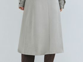 Юбка миди из искусственной замши, Серый
