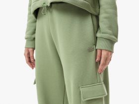 Женские хлопковые спортивные брюки Lacoste свободного кроя