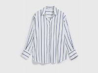 Сатиновая блузка в полоску, Белый