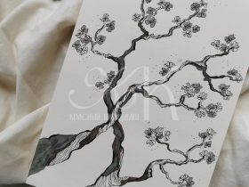 Линер UNI PIN brush 200 (S) кисть, светло-серый