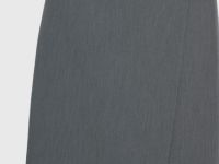 Прямая юбка миди на запах, Серый