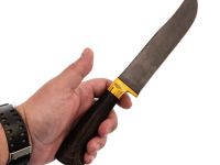 Узбекский нож Пчак, сталь дамаск, традиционный кухонный нож, рукоять венге