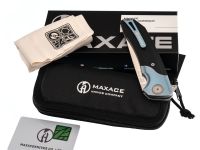 Складной нож Maxace Goliath Black, сталь Bohler K110, рукоять G-10/синий больстер
