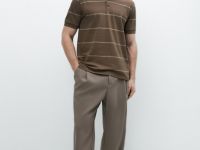 Поло в полоску, Серый