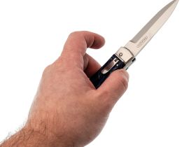 Автоматический складной нож Mikov Predator, сталь N690, рукоять Raffir, синий