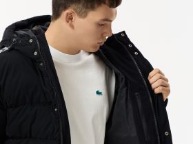 Мужская стёганая куртка Lacoste с капюшоном