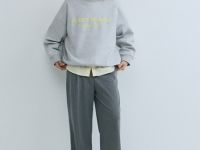 Свитшот с вышивкой, Серый