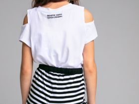 Комплект трикотажный для девочек: фуфайка (футболка), шорты