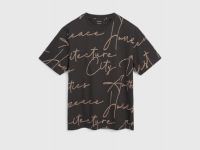 Футболка с принтом, Коричневый