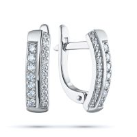 Серьги из белого золота с бриллиантами э0901сг06210106