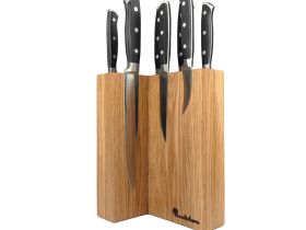 Подставка настольная магнитная для 8 ножей Woodinhome KS009SON, дуб