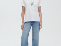 Футболка из мерсеризованного хлопка с принтом