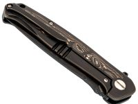 Складной нож Honor Caesar, сталь S35VN с гравировкой, рукоять титан/карбон, черный