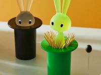Alessi Футляр для зубочисток 7,5х14х7,5 см синий Magic Bunny Alessi