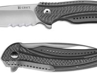 Складной нож CRKT Ripple Grey Combo, сталь Acuto 440, рукоять нержавеющая сталь 420J2