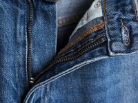 Прямые джинсы с высокой посадкой, Синий