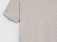 Вязаное поло с коротким рукавом, Бежевый