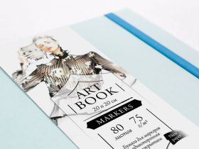 Скетчбук для маркеров Малевичъ "Fashion" 20х20 см 60 л 75 г, лазурный