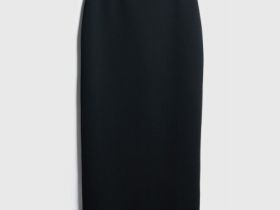 Юбка миди прямого кроя, Черный