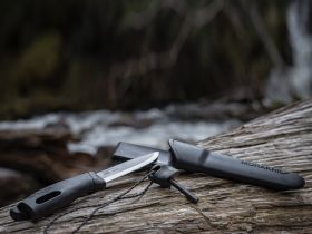 Нож с фиксированным лезвием Morakniv Companion Spark Black, сталь Sandvik 12C27, рукоять резина/пластик