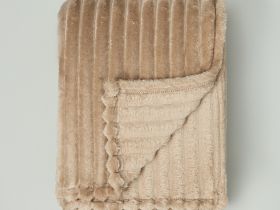 Плед Soft strip, серо-бежевый