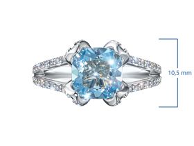 Кольцо из белого золота с топазом э4771кц03220407