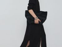 Платье-рубашка с поясом, Черный