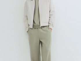 Утеплённый бомбер с отложным воротником, Белый